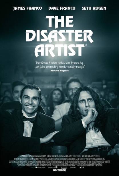 The Disaster Artist movie poster with James Franco as Tommy Wiseau